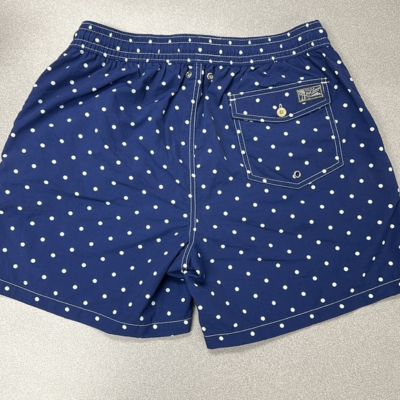 Men’s POLO navy white polka dot swim trunks Large - Picture 3 of 4